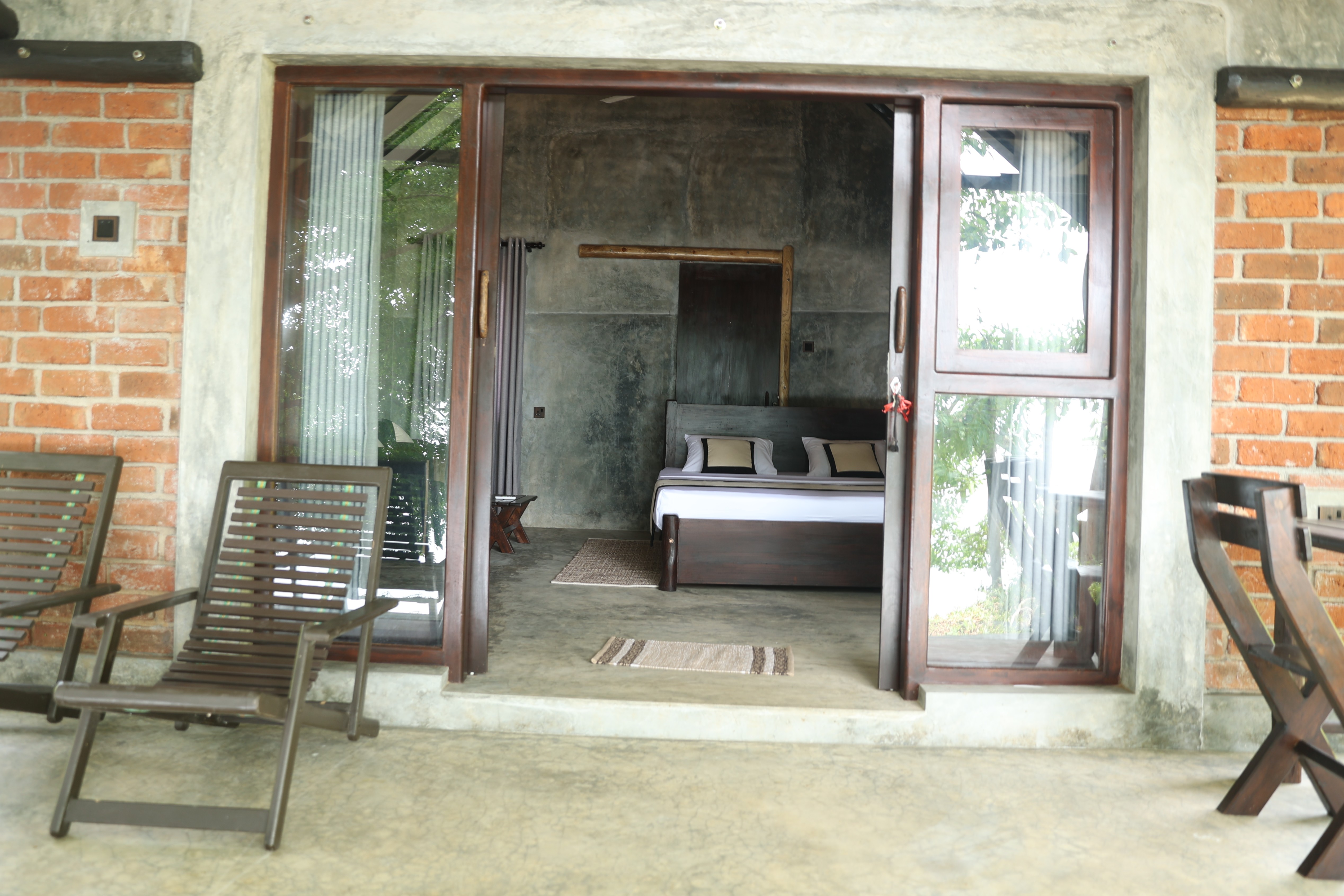View through the cottage doors to the garden