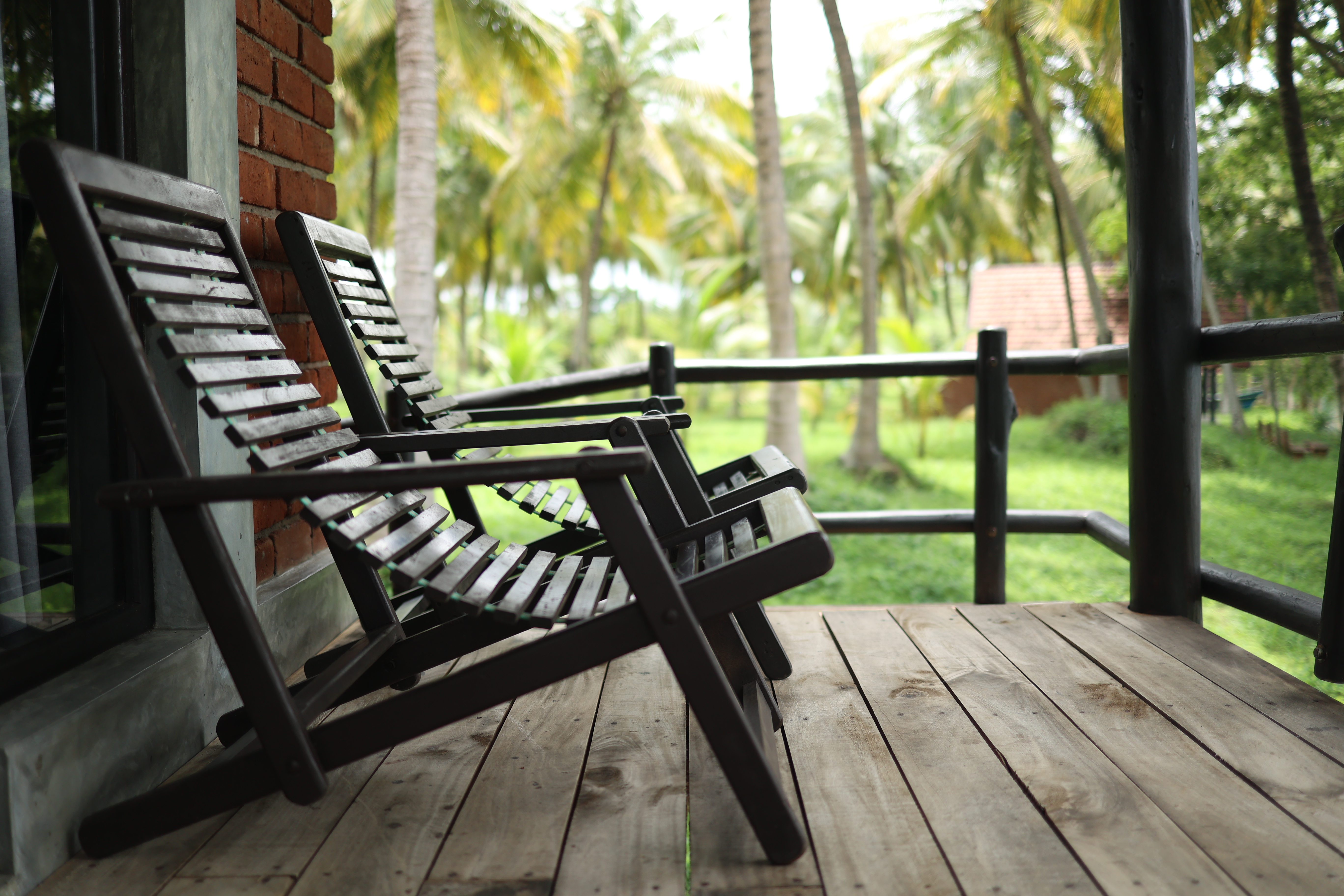Lounge chairs on the veranda